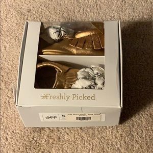 Freshly Picked rose gold moccasins